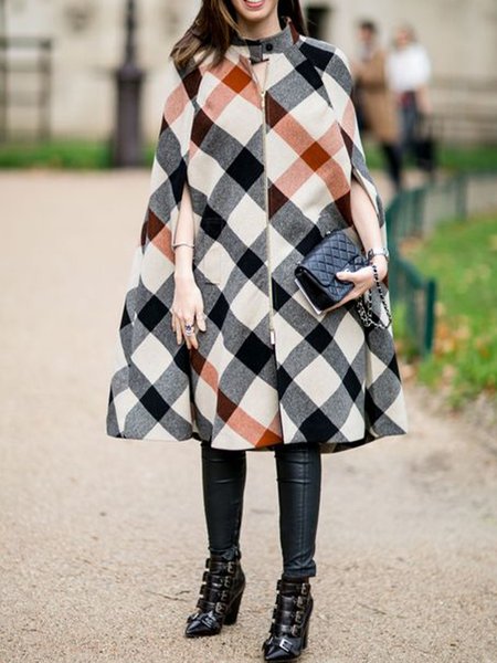 

Regular Fit Casual High Neck Coat, As picture, Coats