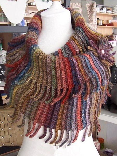 

Ethnic Crochet Tassel Warm Scarf, As picture, Scarves&Gloves