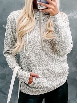 

Casual Animal Cotton Blends Sweatshirt, White, Hoodies & Sweatshirts