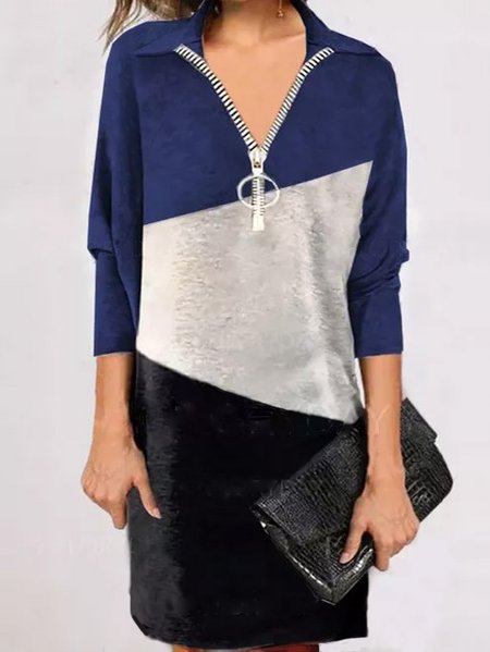 

Loosen Lapel Casual Dresses, Multicolor, Maxi Dresses
