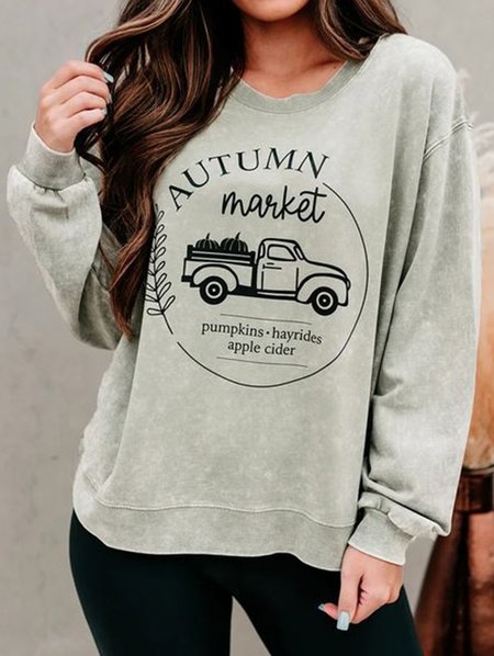 

Cotton Crew Neck Casual Sweatshirt, Light_green, Hoodies & Sweatshirts