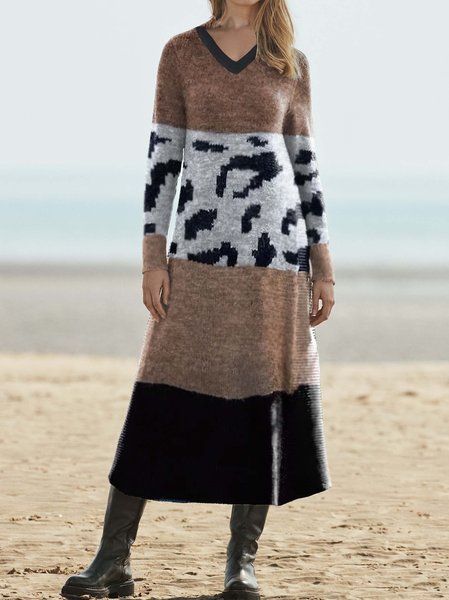 

Casual Cotton Blends Dresses, Multicolor, Midi Dresses