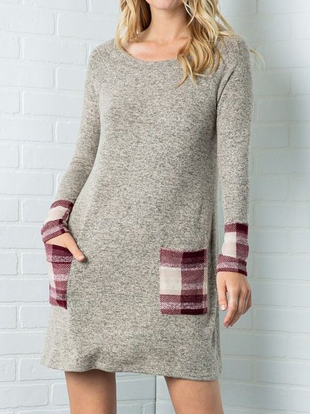 

Casual Geometric Dresses, Light gray, Mini Dresses