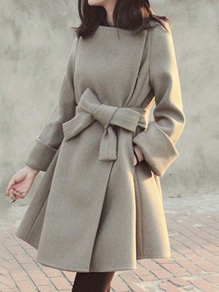 

Casual Collarless Outerwear, As picture, Coats