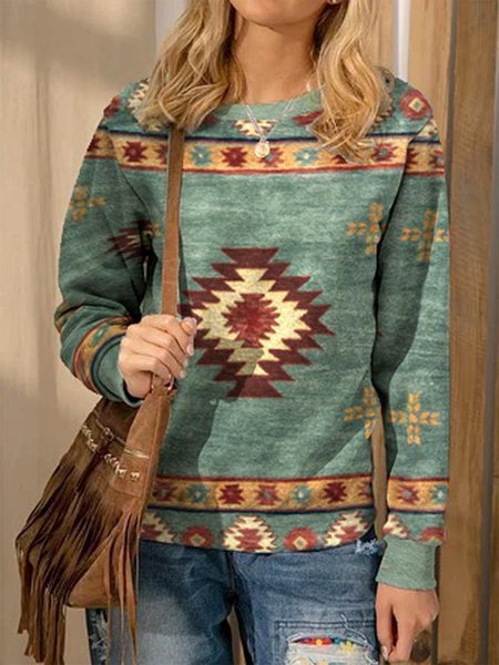 

Vintage Loosen Crew Neck Sweatshirt, As picture, Sweatshirts & Hoodies
