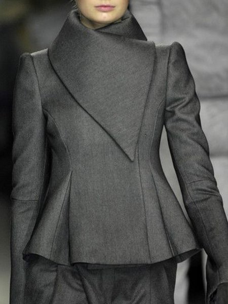 

Long Sleeve Solid Lady Regular Fit Outerwear, As picture, Blazers