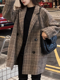 

Lapel Casual Blazer, As picture, Blazers