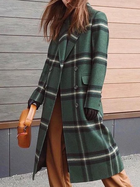 

Flat Collar Loosen Vintage Outerwear, As picture, Coats