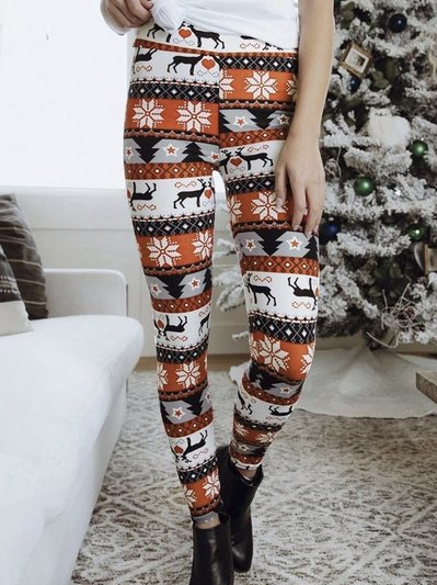 

Geometric Cotton Blends Pants, Multicolor, Pants