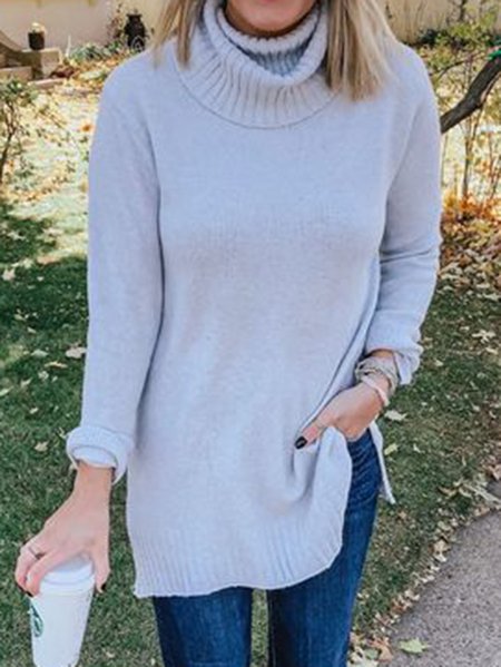 

Casual Wool/Knitting Sweater, Gray, Sweaters & Cardigans