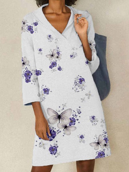 

Floral Casual Dresses, White, Mini Dresses