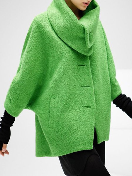 

Three Quarter Loosen Casual Loosen Solid Outerwear, Green, Coats