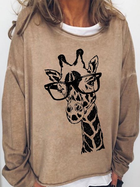 

Funny Giraffe Casual Sweatshirt, Light brown, Hoodies&Sweatshirts