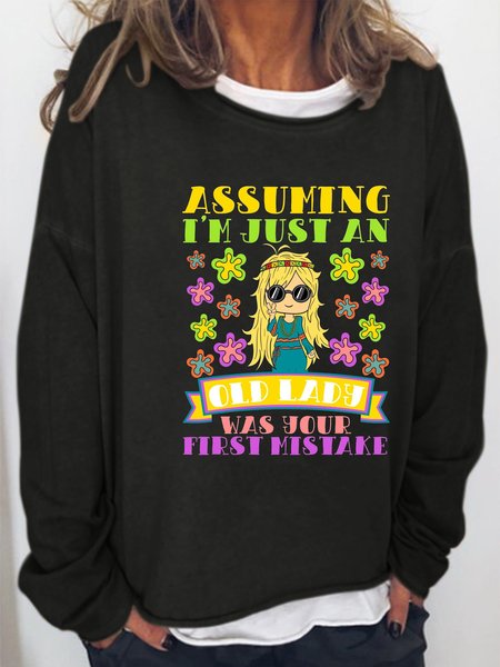 

Hippie Print Ladies Round Neck Sweatshirt, Black, Hoodies&Sweatshirts
