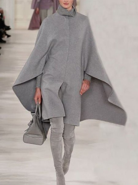 

Collarless Outerwear, Gray, Coats