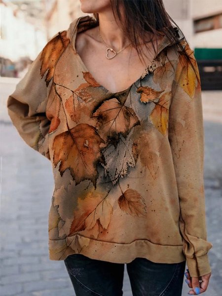 

Casual Long Sleeve Printed Sweatshirt, Multicolor, Hoodies & Sweatshirts