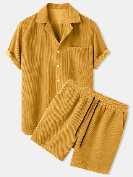

Sporty Lapel Suits, Yellow, Men's sets