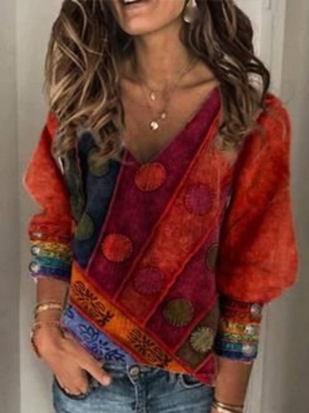 

Geometrico Regolare In forma Top, Multicolore, Blouses & Shirts
