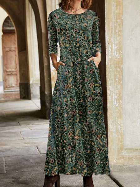 

Crew Neck Dresses, Green, Maxi Dresses