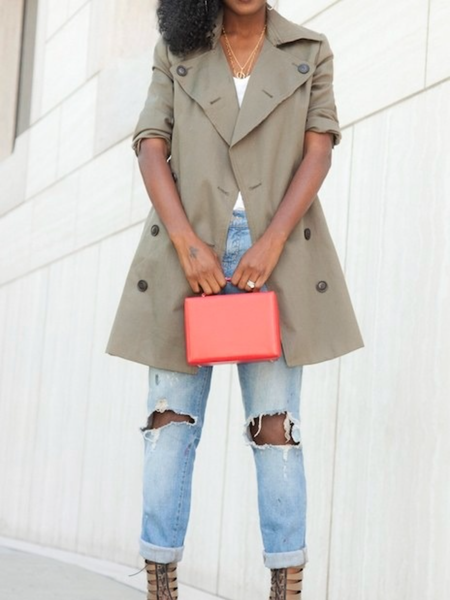 

Fall Elegant Work Daily Mid-weight Non-Stretch Long sleeve Outerwear, Green, Coats
