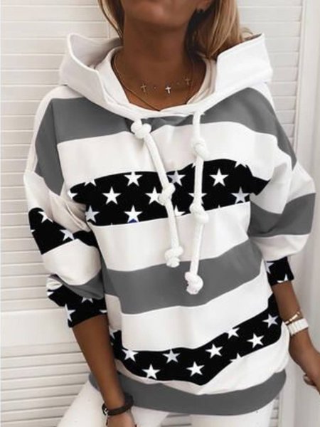 

Hooded Star Casual Sweatshirt, White, Hoodies & Sweatshirts