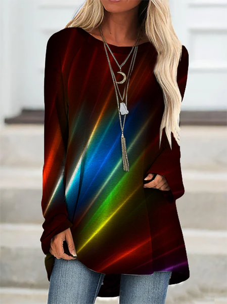 

Plus size Printed Casual T-shirt, Multicolor, T-Shirts