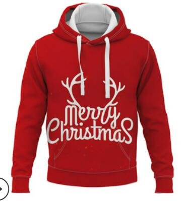

Men's Santa pattern casual sweatshirt, Red white, Hoodies