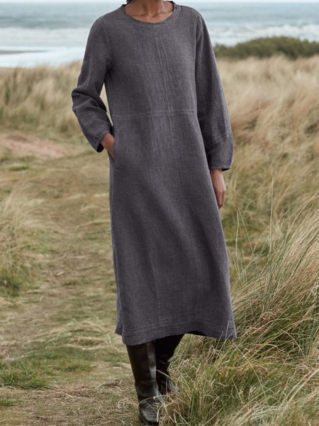 

Casual Loosen Dresses, Deep gray, Maxi Dresses