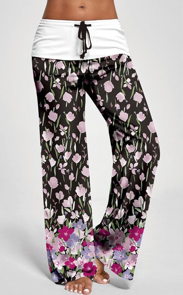 

Cotton Blends Floral Pants, Flower, Pants