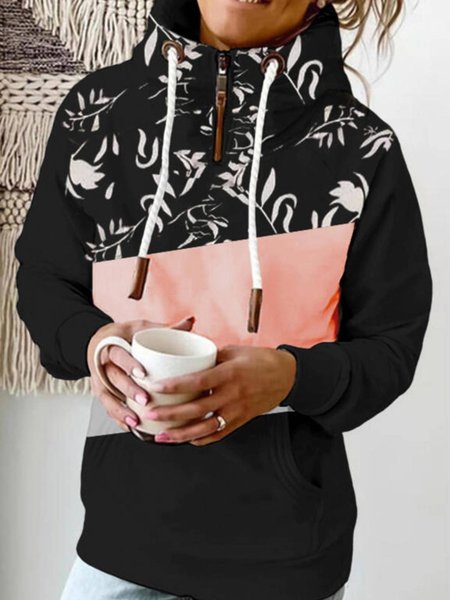 

Long Sleeve Color Block Casual Sweatshirt, Black, Hoodies & Sweatshirts