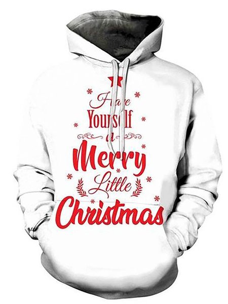 

Christmas Graphic Long Sleeve Hooded Sweatshirt, As picture, Hoodies&Sweatshirts