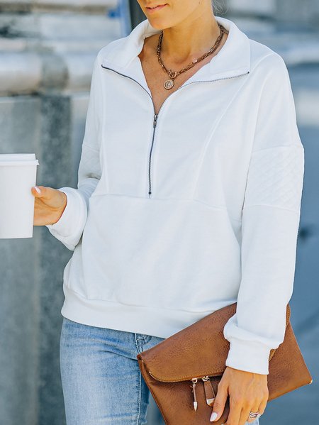 

Off Shoulder Cotton Basics Sweatshirt, White, Hoodies & Sweatshirts