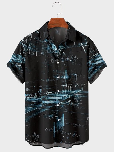 

Short Sleeve Work Shirts, Black, Men's Floral shirt