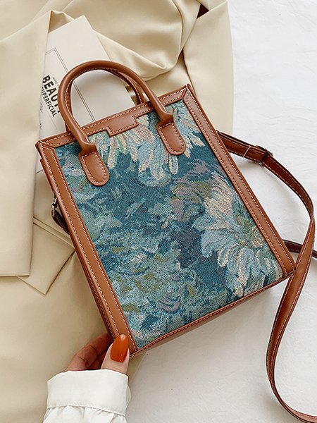 

Casual Abstract Oil Painting Shoulder Bag, Brown, Bags