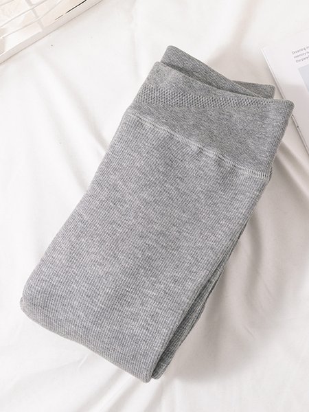 

FLeece lined Cotton Stretchy Leggings, Light gray, Socks