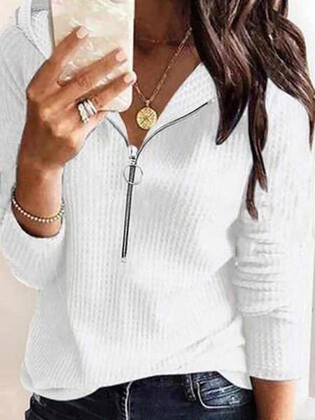 

Plus size Plain Casual Hooded Sweatshirt, White, Hoodies & Sweatshirts