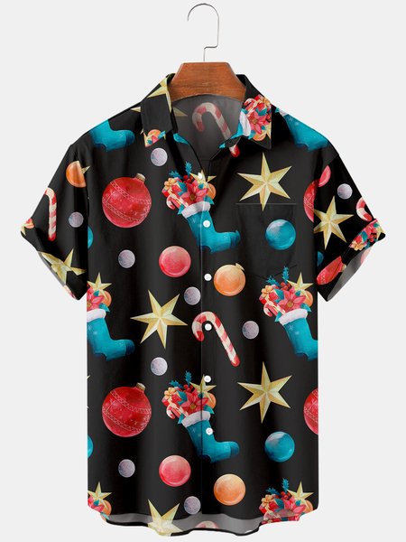 

Shirt Collar Casual Short sleeve shirt, Black, Shirts ＆ Blouse