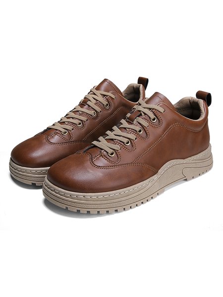 

Casual Retro Solid Color Casual Shoes, Brown, Men's sneakers