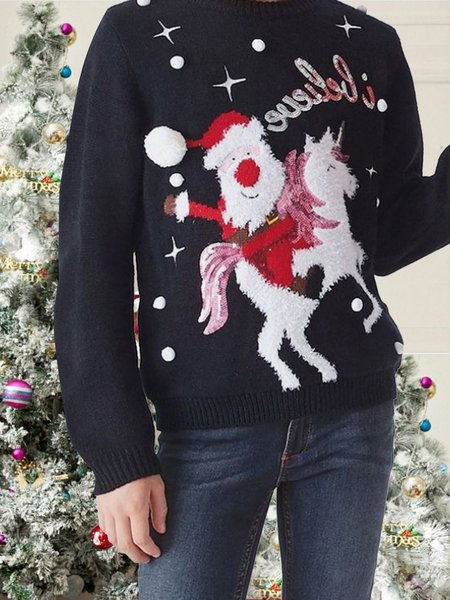 

Christmas Snowman Regular Fit Sweater, Multicolor, Sweaters & Cardigans