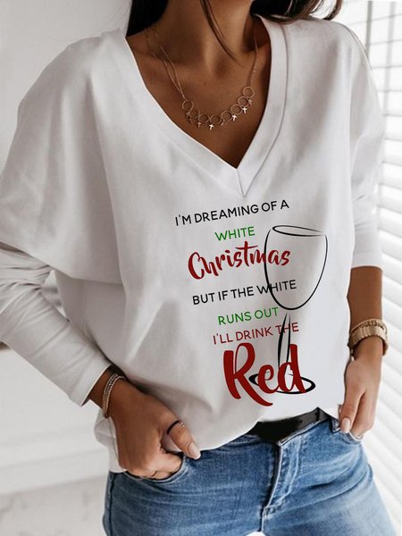 

Casual Loosen Shirts & Tops, White, Tees & T-shirts