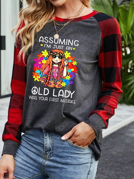 

Hippie Print Ladies Round Neck Sweatshirt, Gray, Long sleeves