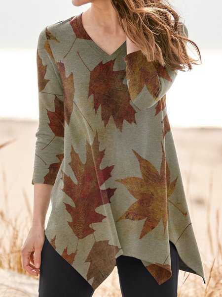 

Leaves Casual Shirts & Tops, Gray, Tops