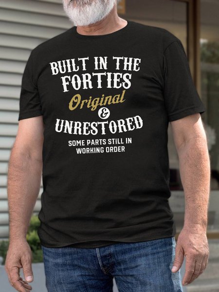 

Built In The Forties Printed T-shirt, Black, T-shirts