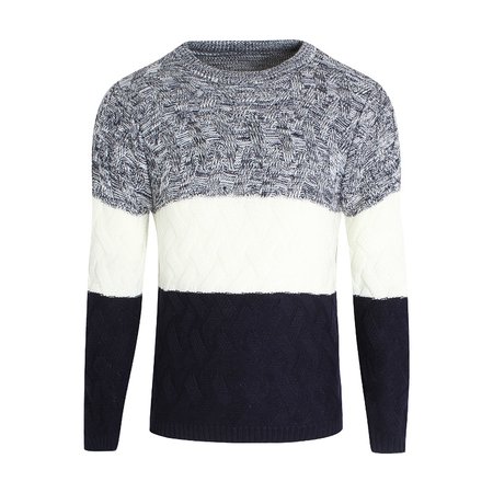 

Crew Neck Long Sleeve Sweater, Navyblue, Sweater