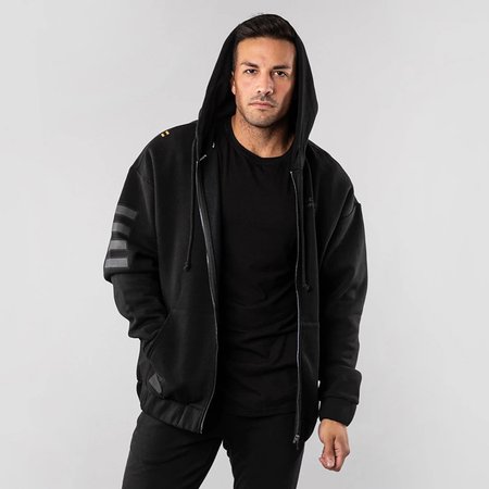

Cotton Long Sleeve Casual Sweatshirt, Black, Hoodies