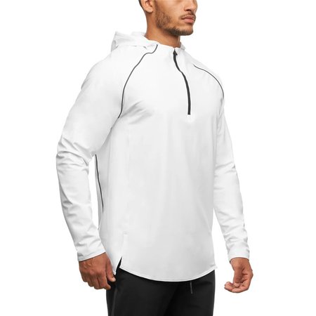 

Cotton Long Sleeve Henley Sweatshirt, White, Sweater