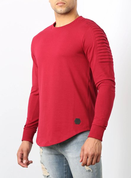 

Casual Crew Neck Cotton Shirts & Tops, Red, T-shirt