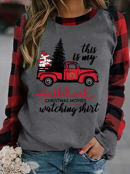 Christmas Casual Sweatshirt, Gray, Hoodies&Sweatshirts