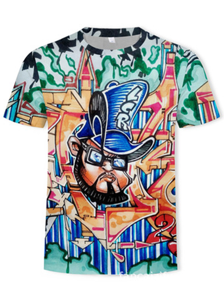 

Short Sleeve Vacation Abstract T-shirt, As picture, Men's t-shirts