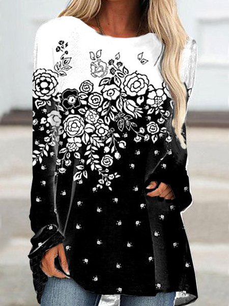 

Raglan Sleeve Cotton Blends Loosen Shirts & Tops, Black, T-Shirts